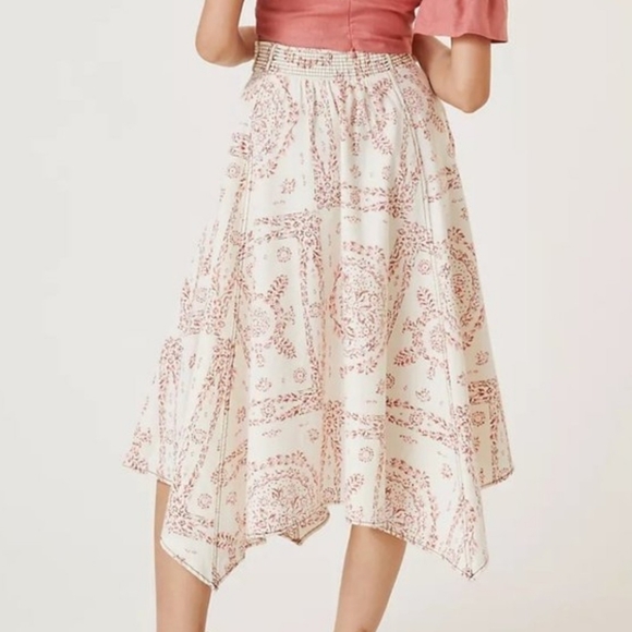 Anthropologie Pilcro Cottage Floral Bandana Organic Cotton Midi Skirt in Size M. - Picture 9 of 9